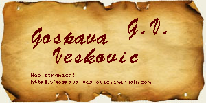 Gospava Vesković vizit kartica